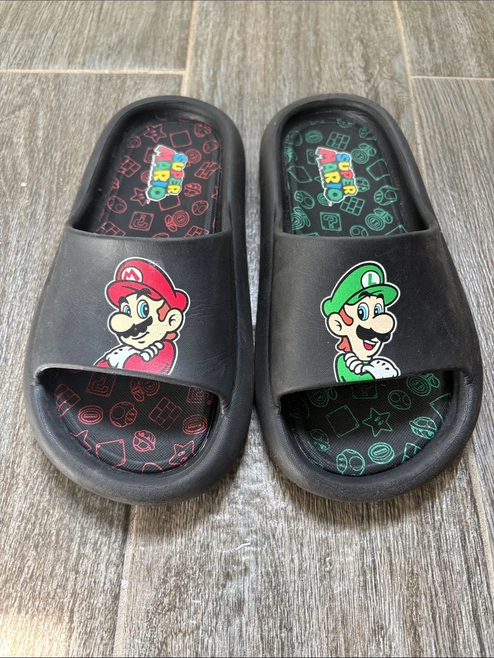 Mario Black Slide Sandals